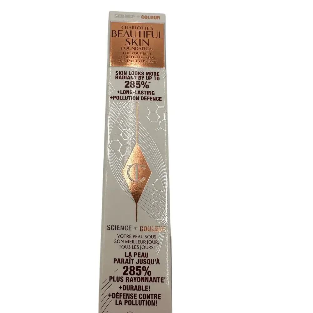 Charlotte Tilbury Beautiful Skin Medium Coverage Liquid Foundation #10 Warm NEW